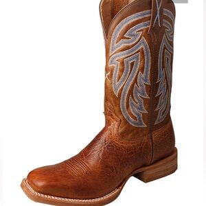 NWT-TwistedX-Men's Brown Wide Square Toe Rancher Western Boots-MRA001-9.5D